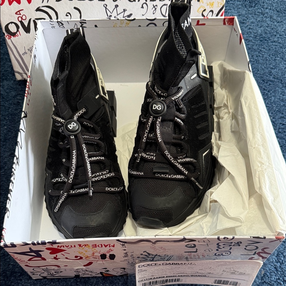 Dolce & Gabbana Black High-Top Sneakers